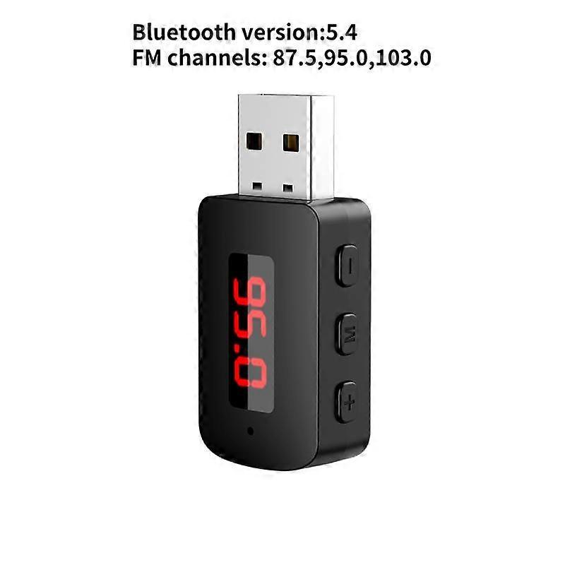 Mini USB Bluetooth 5.4 FM Sender Adapter mit Mikrofon Freisprecheinrichtung Auto LED Display Audio Musik Empfänger