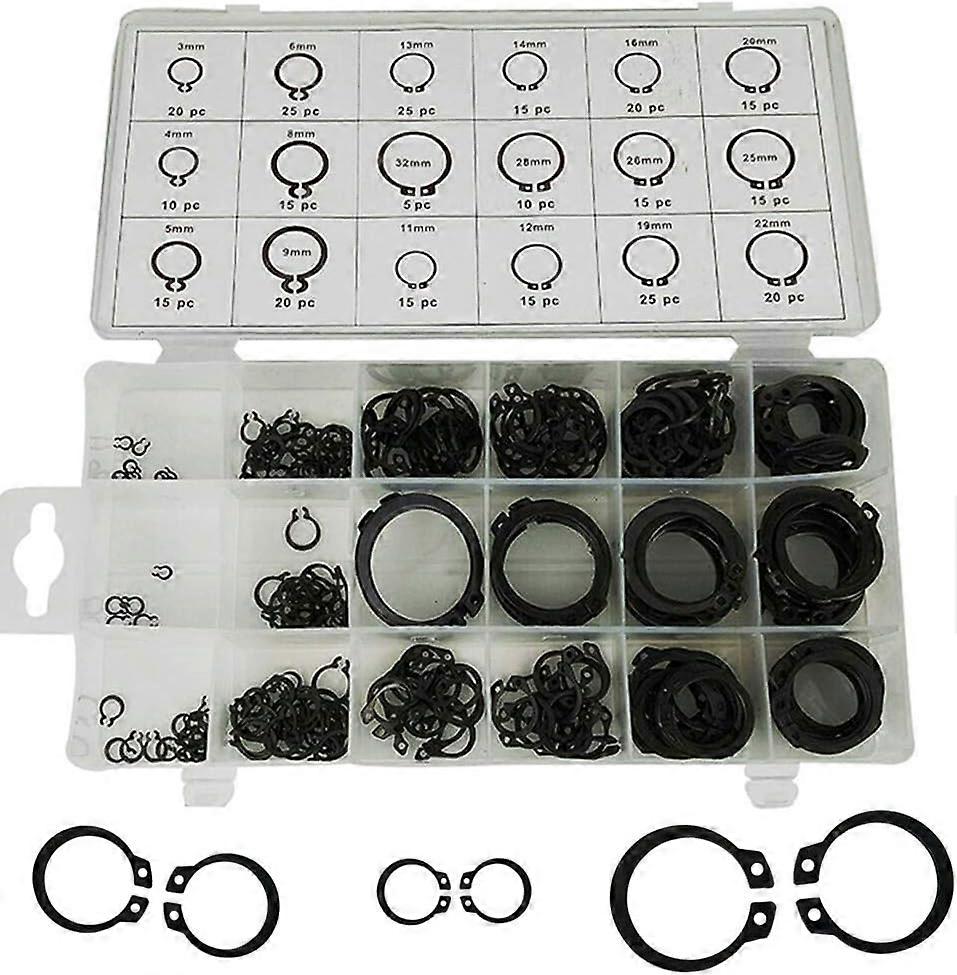 Circlip Snap Assortment Box 300 PCS 18 Sizes External Circlip Ring Kit