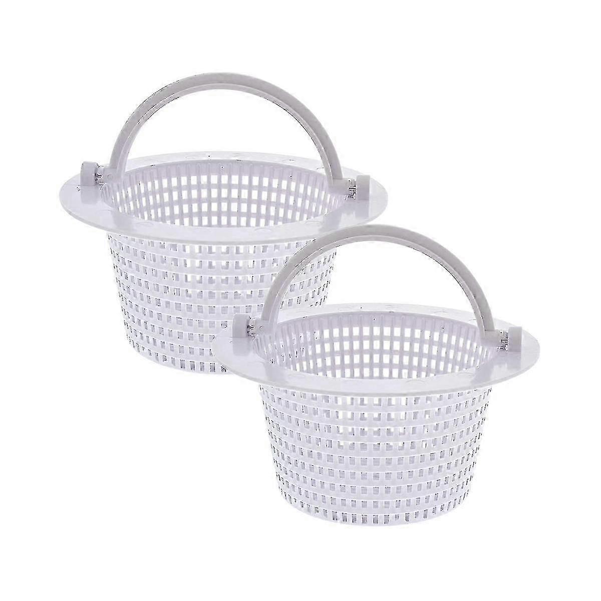 Swimming Pool Skimmer Replacement Basket With Handle, 2 Pack - Above Ground Pool Thru-wall Skimmer
