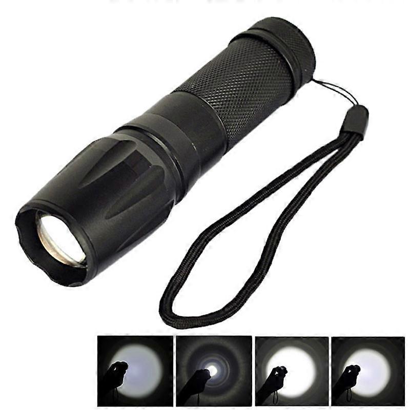 T6 White Light 5-Mode Telescopic Zoom LED Flashlight (Black)