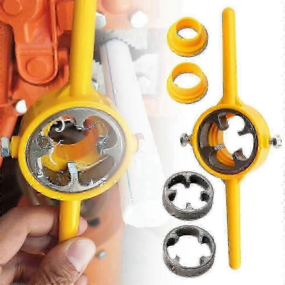 6pcs Plastic Pipe Thread Die Kit, Water Pipe Die Plastic Pipe Die Tap Wrench Set, Pvc Pipe Threader Plumbing Tool Kit