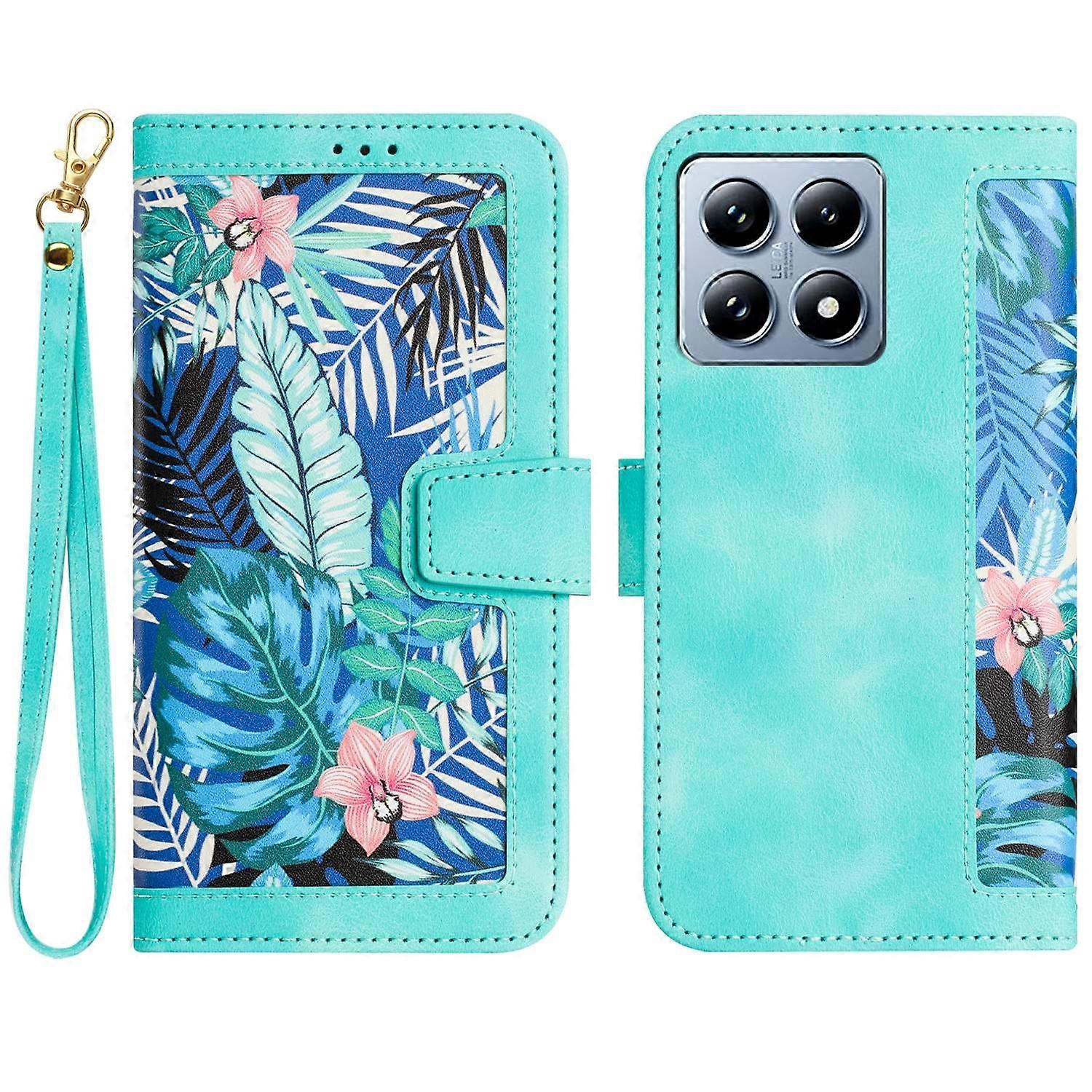 Floral Pattern Leather Case For Xiaomi 14T Pro