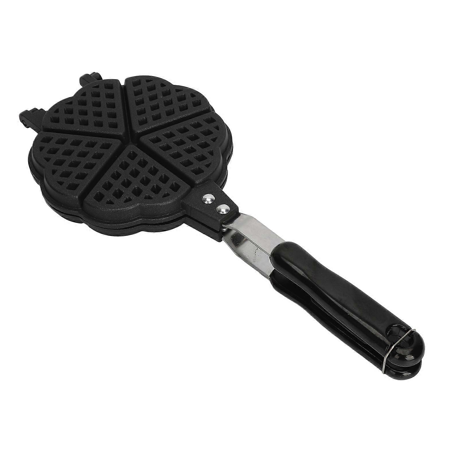 5.9in Waffle Maker Pan Aluminum Alloy Plastic Easy To Clean Mini Waffle Maker for Waffles Sandwich Toaster