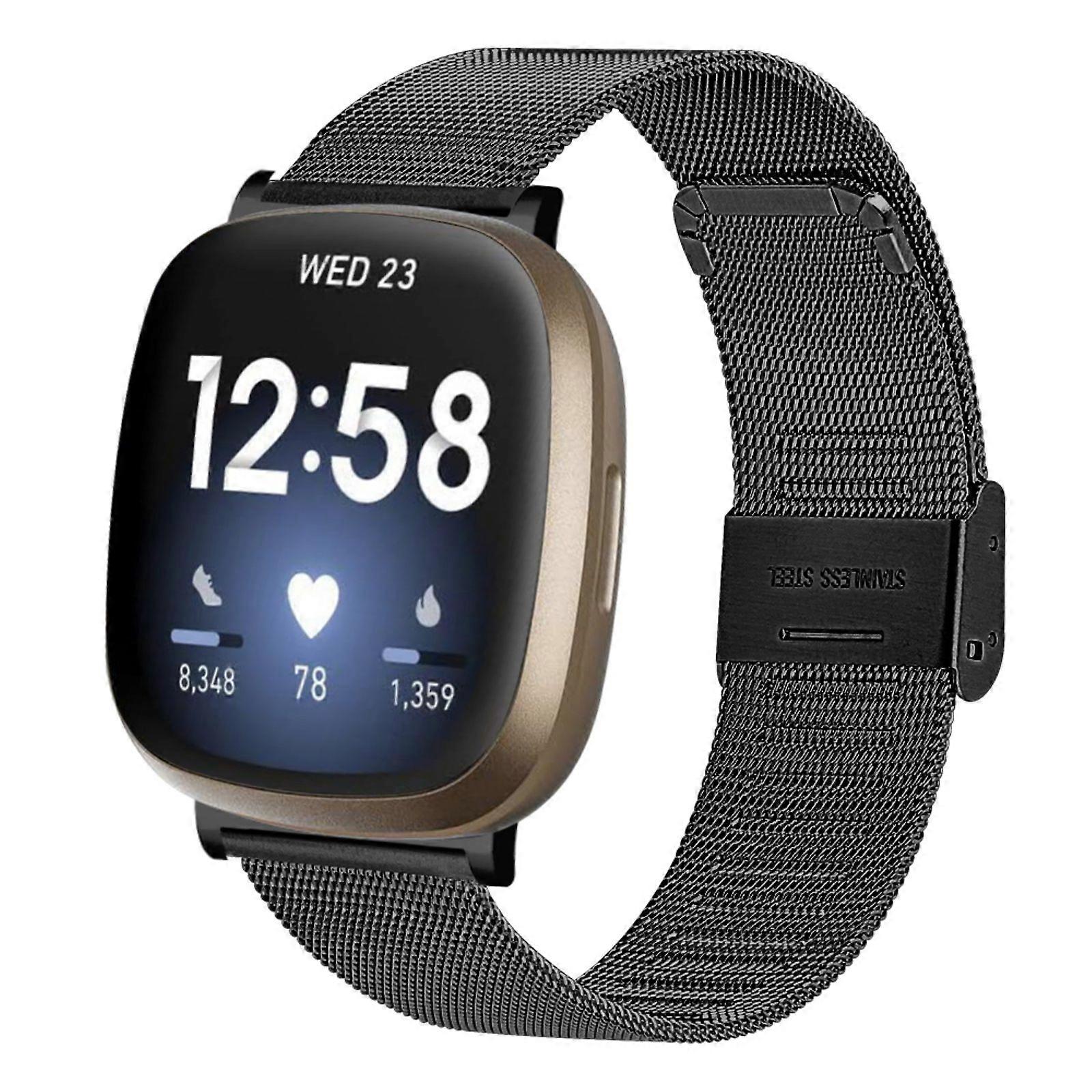 For Fitbit Versa 3 / Sense Milan Buckle Metal Watch Band