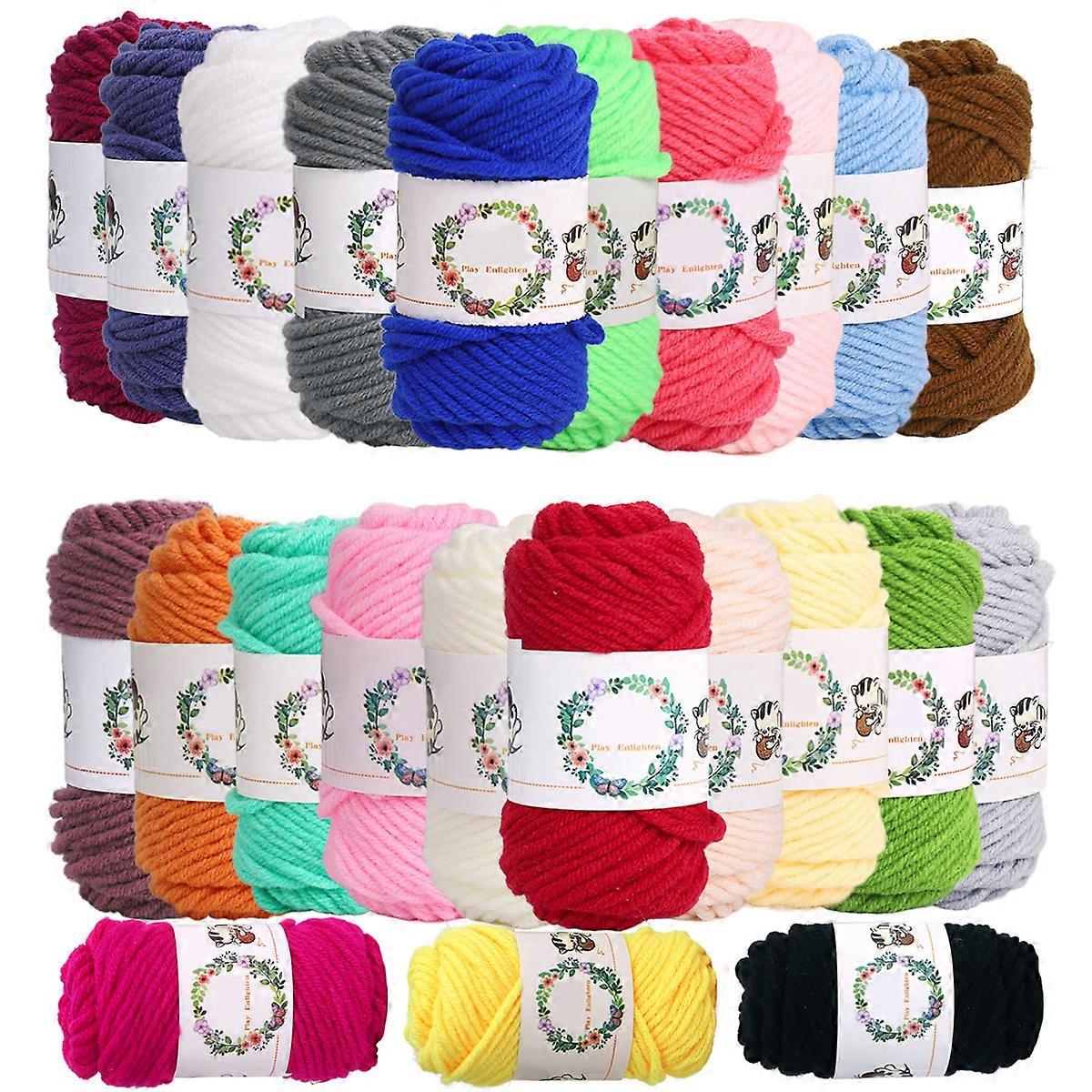 Pompom Maker Kit with 24 Color Wool Yarn, DIY Craft Gift Set