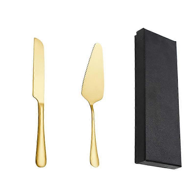 Source en acier inoxydable couteau à gâteau pelle ensemble couteau à pain doré pizza fromage steak pelle ustensiles de cuisson