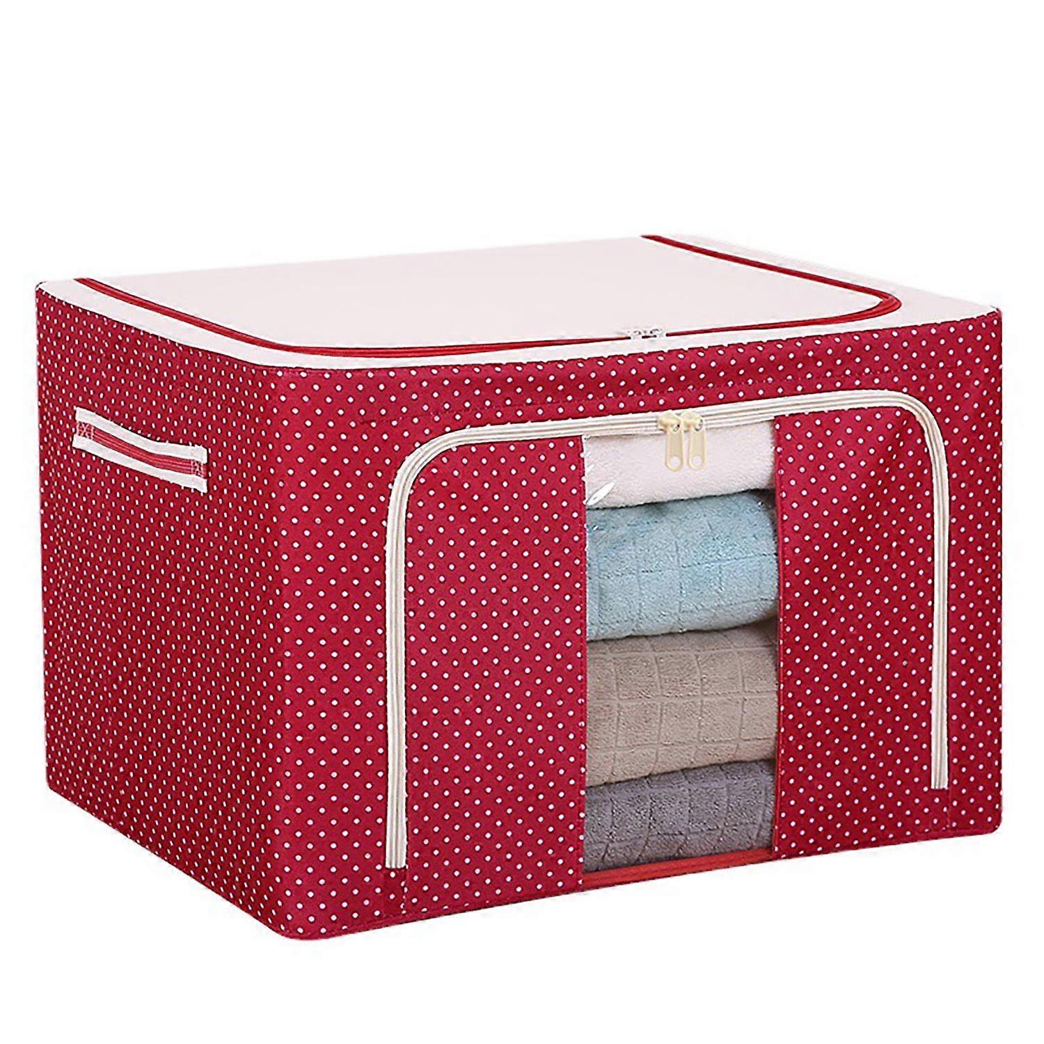 Clothes Storage Bin with Visible Window Large Capacity Zipper Closure Waterproof Stackable Quilt