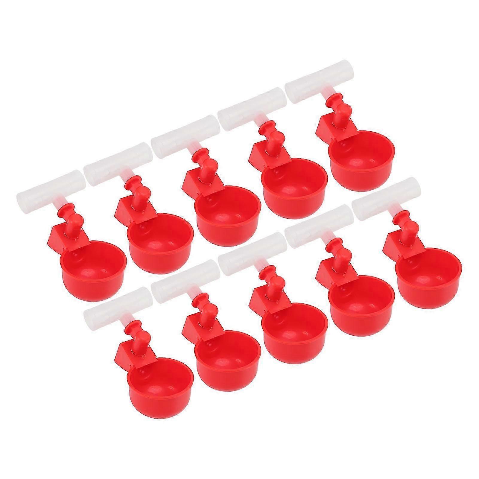 10 Set Chicken Waterer Cups Automatic Filling Prevent Leakage Pigeon Drinking Bowl For Ducks Birds G1/2