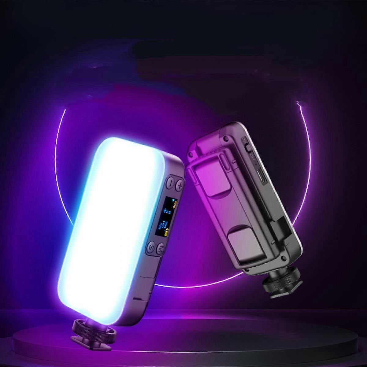 Small Portable Fill Light Photography Camera Light Rechargeable Three-color Temperature Adjustable Rgb Light