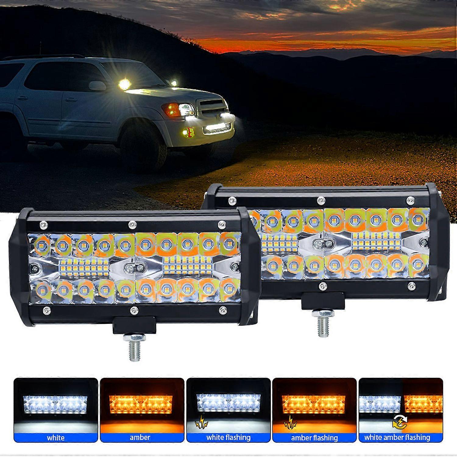 1Pcs 7inch LED Work Light Bar LED Flood Spot Combo Fog Lamp Driving Light with 5 Lights Modes for Of