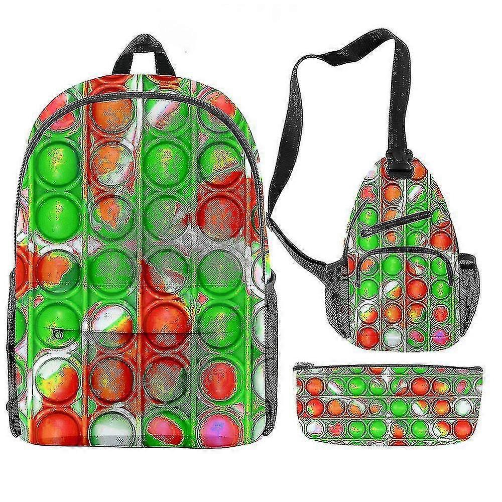 School Season Student Schoolbag Rodent Pioneer Rainbow Color Peripheral Set Backpack-3