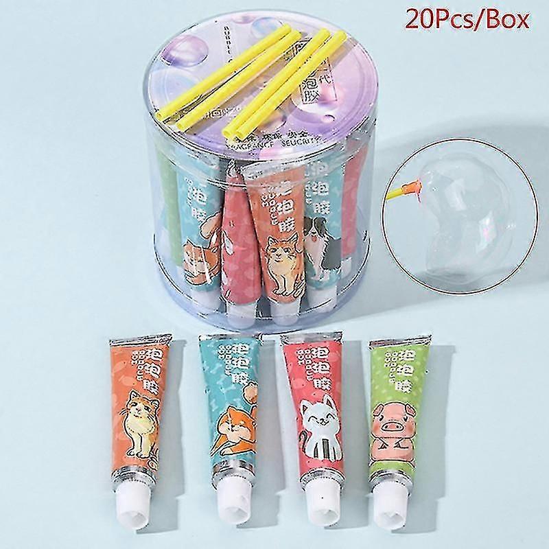 20pcs/box Magic Bubble Glue Toy Blowing Colorful Bubble Ball Space Balloon Toy