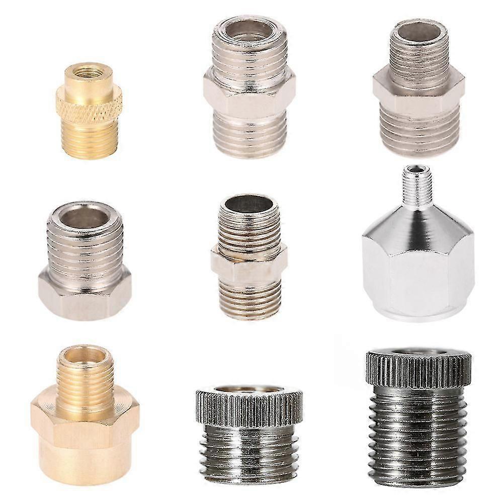 9pcs Universal Professional Airbrush Adaptor Kit Fitting Connector Set