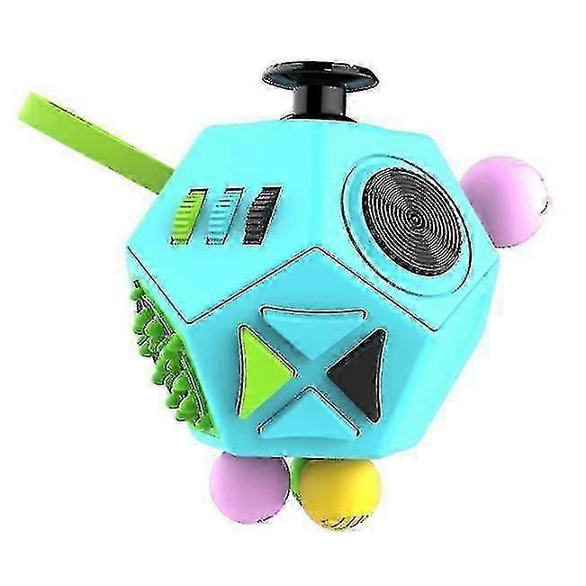 YYH-12 Side Fidget Cube Relieves Stress And Anxiety Anti Depression Cube With AutismBlue