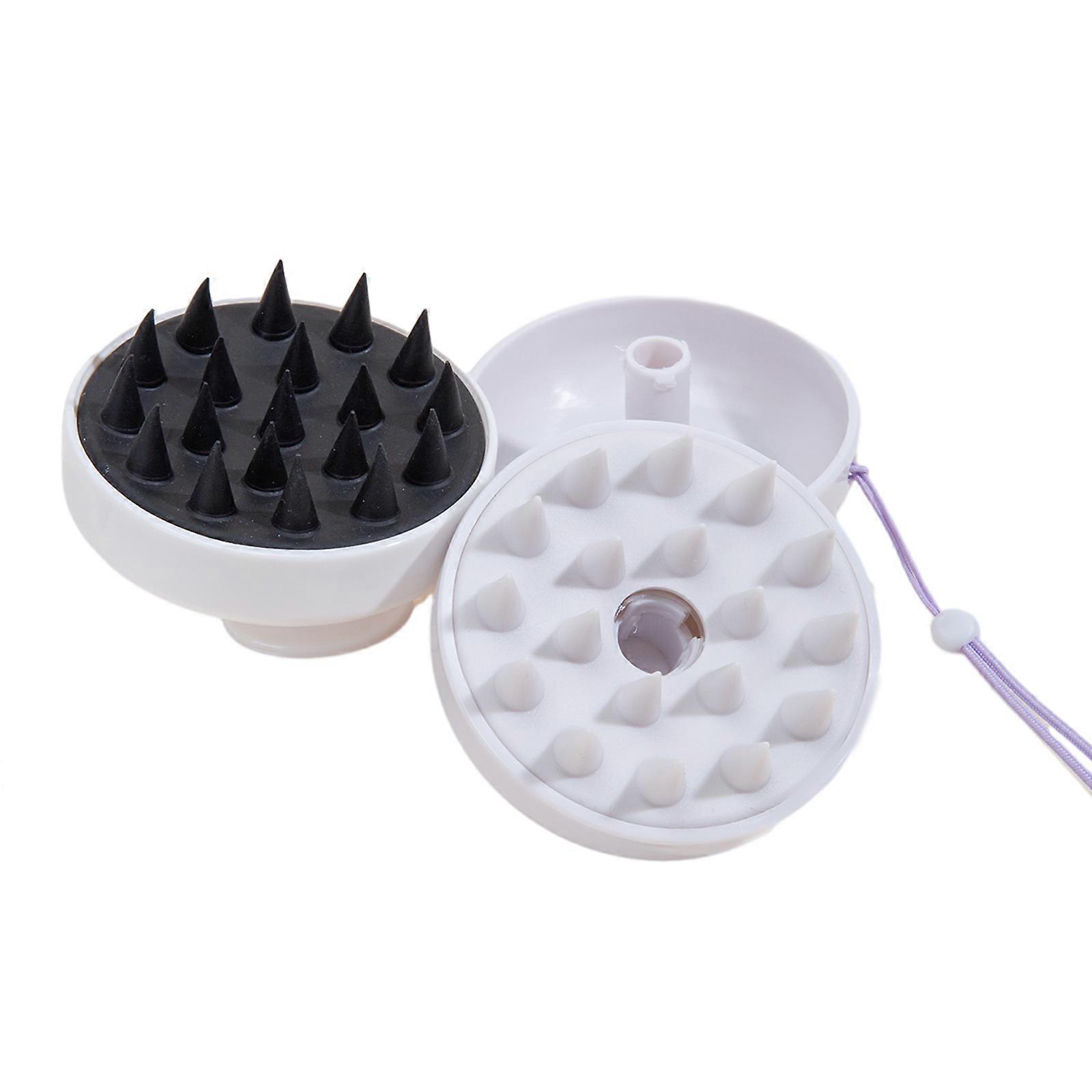 Scalp Exfoliator Brush for Removing Dandruff Promoting Hair Growth Soft Silicone Bristles Exfoliator for Dandruff White