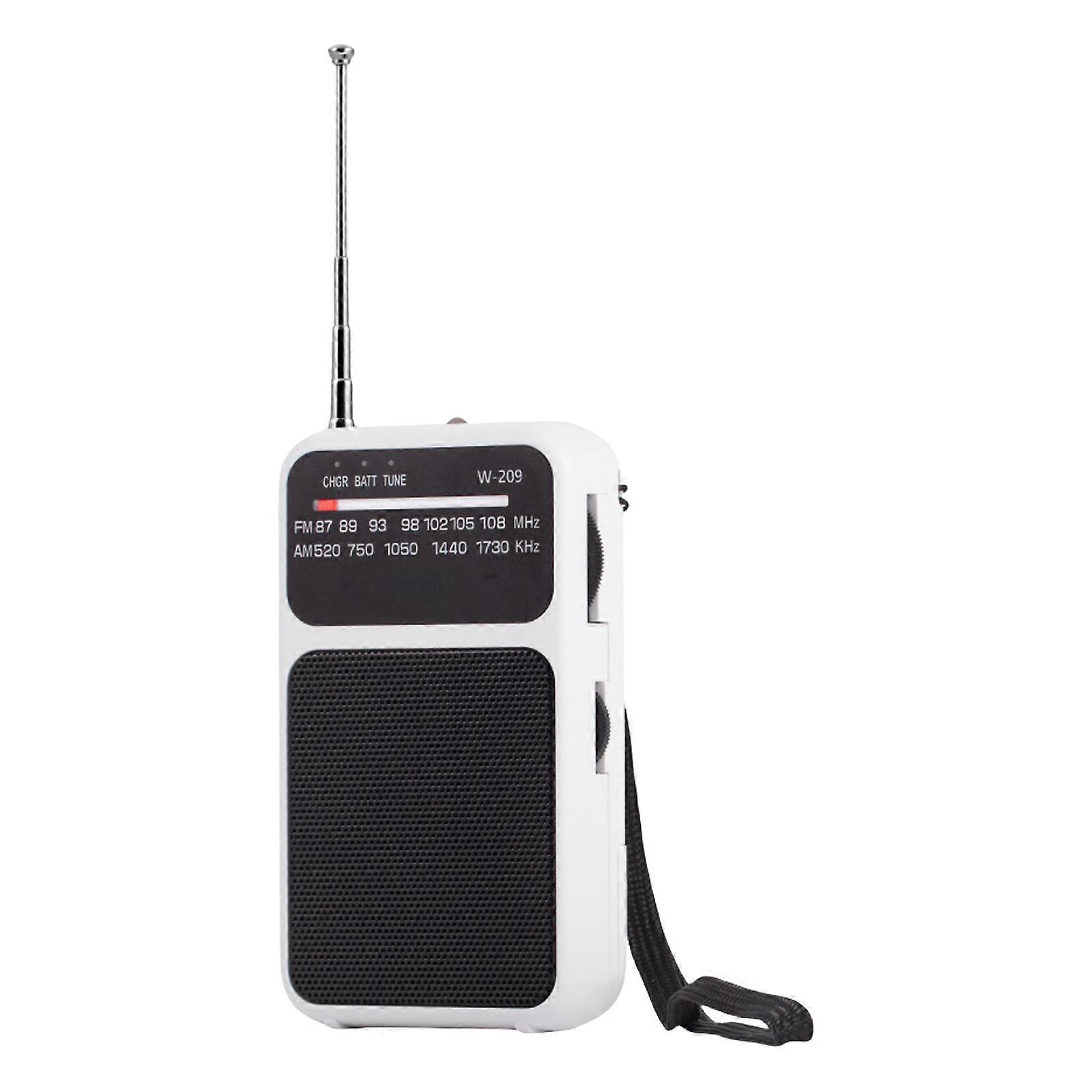 Durability FM AM Radio With Simple Volumes Controls And Double Power Flexibility LED Lights FM87-108Mhz AM520-1730Khz  White