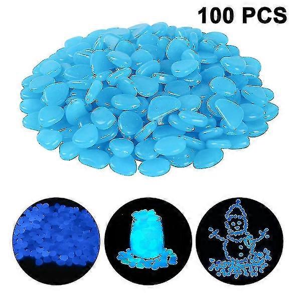 100 stycken glöder i mörka trädgårdsstenar, utomhus glödande stenstenar