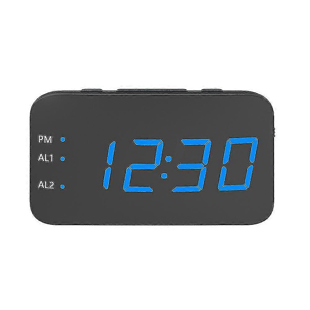 LED Digital Alarm Clock Mirror Surface Alarm Clock with Temperature Display Snooze Function for Bedside