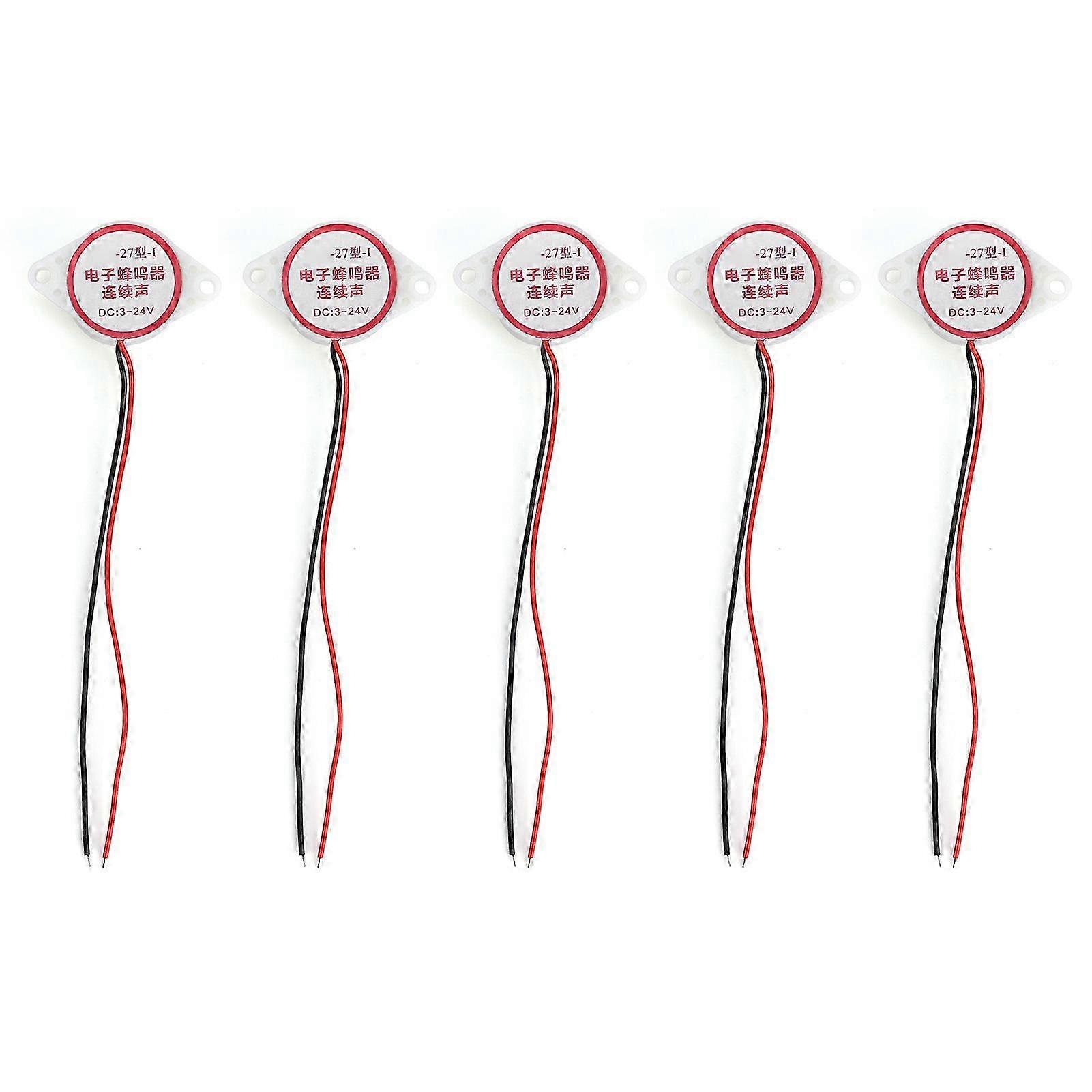 5Pcs Alarm Buzzer Continuous Beep Piezo Active HighDecibel Signal Sounder 95dB DC324V(White )