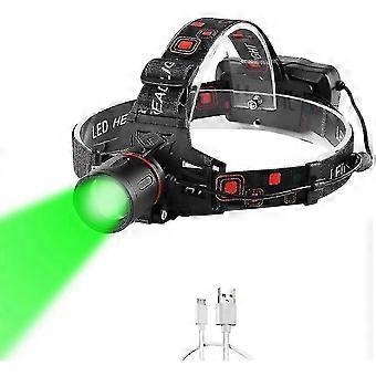 Ultra Bright Night Vision Headlamp with USB Rechargeable LED for Green Light Torch and Hunting