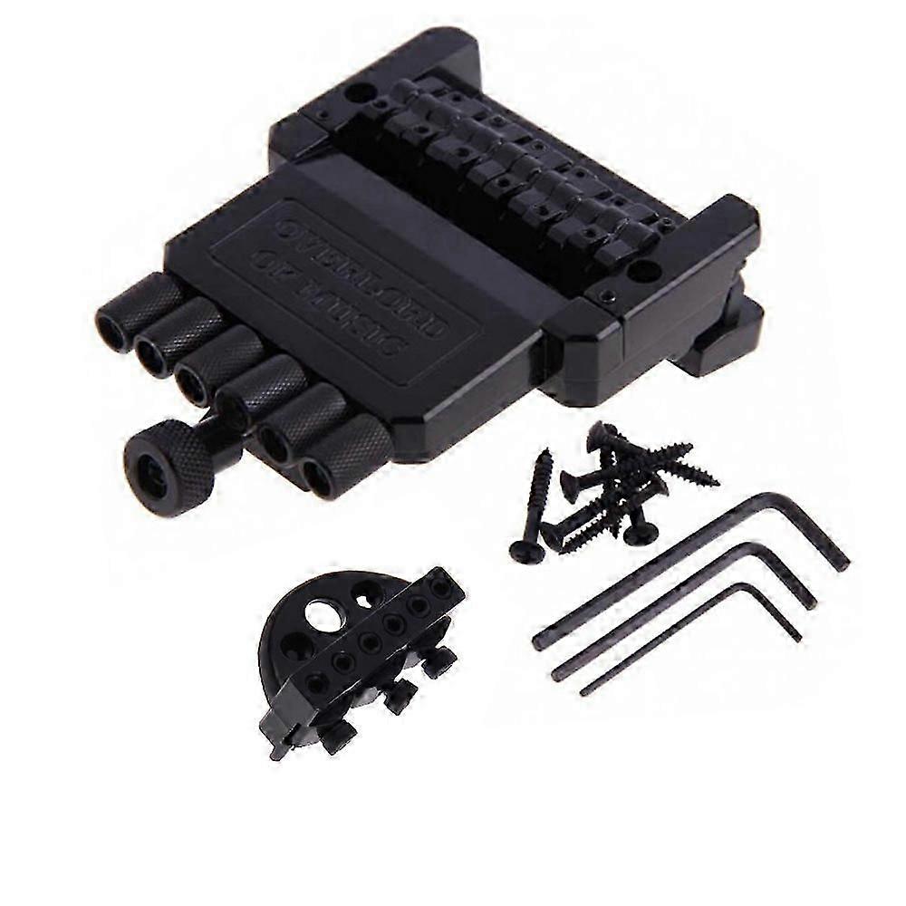 1 Set 6 String Saddle Headless Guitar Bridge Tailpiece Black for Electric Guitar Parts Replacement JP