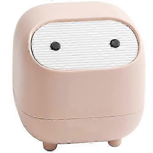 Mini Countertop Trash Can with Lid, Cute Plastic(Pink)