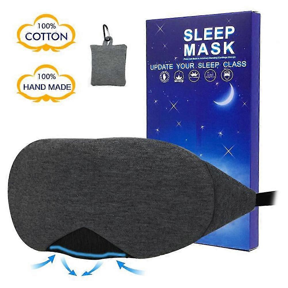 Cotton Sleeping Eye Mask Light Shielding Sleeping Eye Mask With Adjustable Strap For Night Sleeping Nap Travel