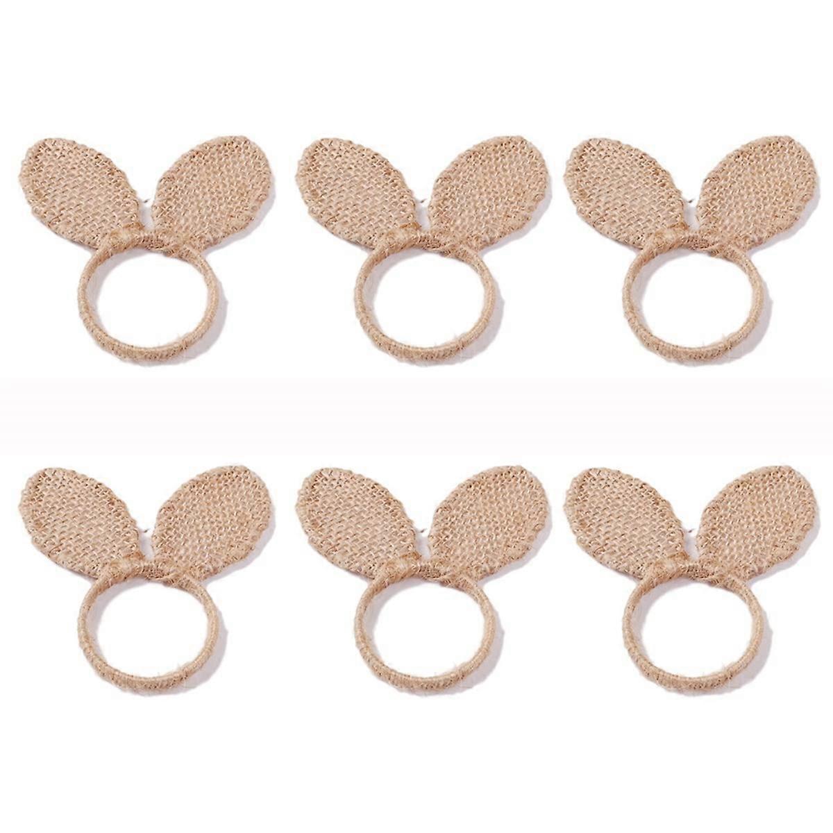 6PCS Napkin Rings Easter Bunny Ears Napkin Rings Holder Napkin Rings Buckles Dining Table Setting De
