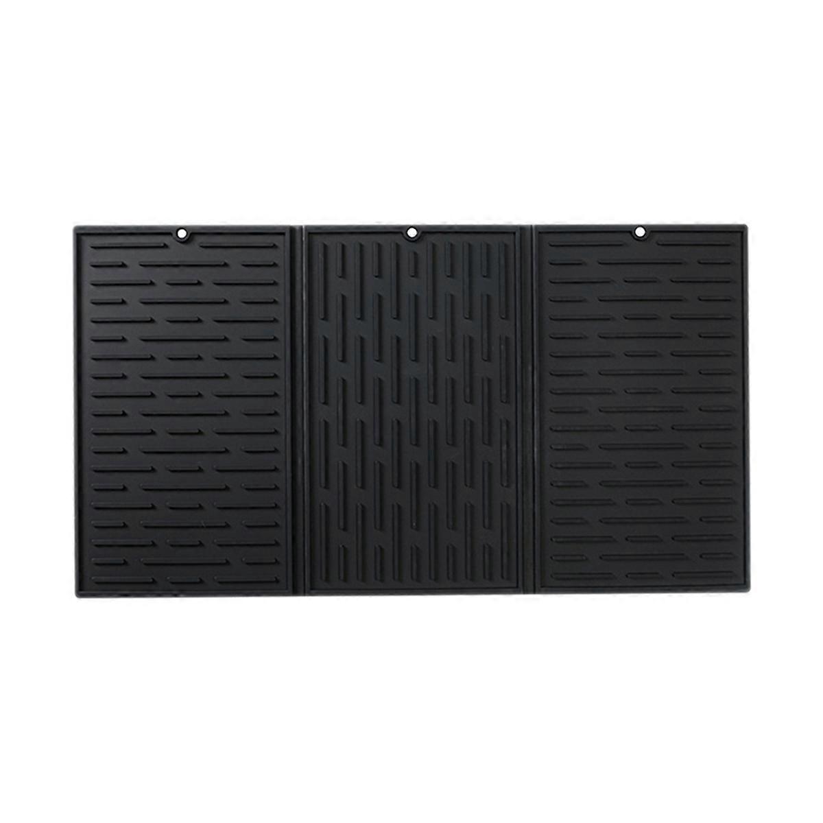 Black Foldable tri-fold tableware drying mat