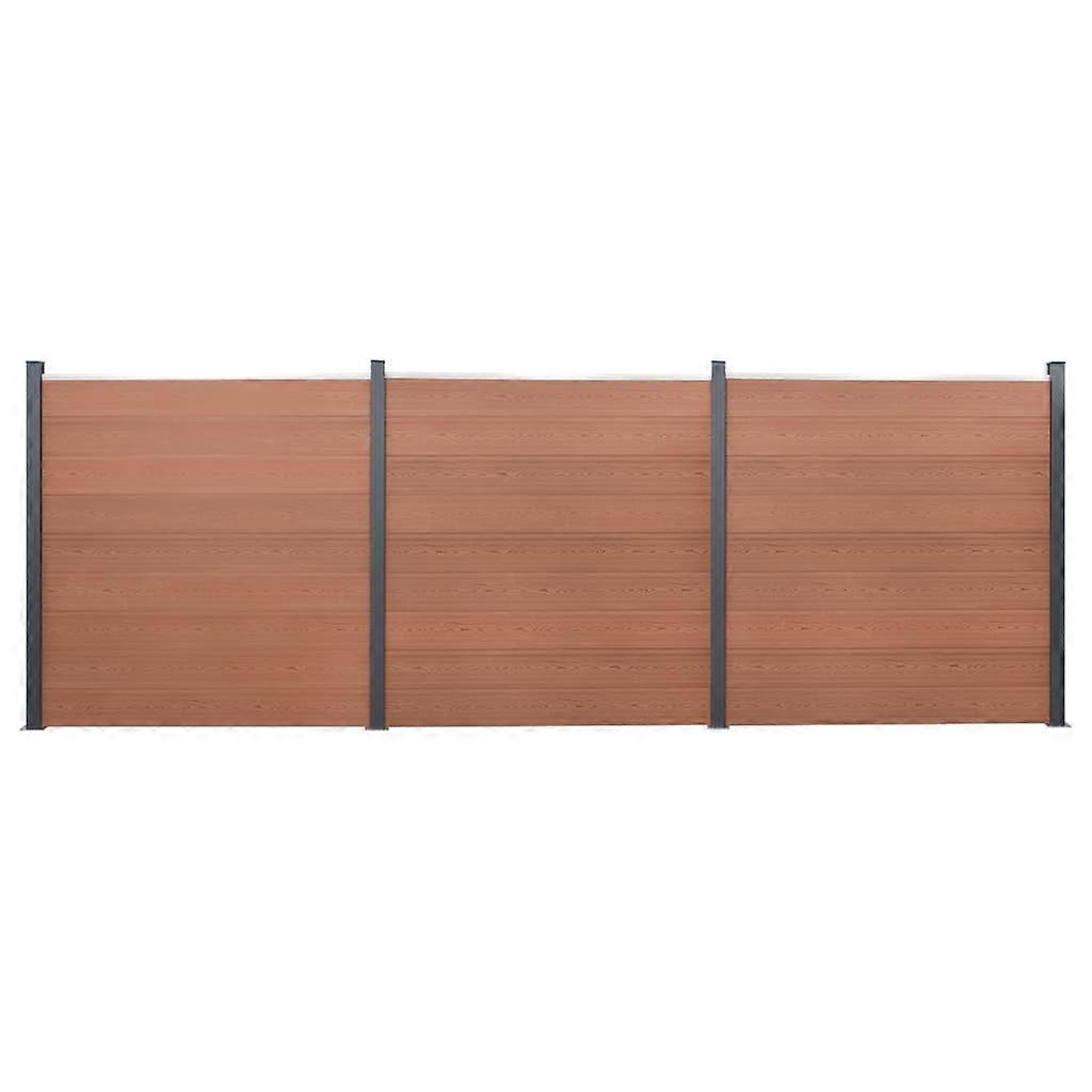 Zaunelement-Set Braun 526x186 cm WPC