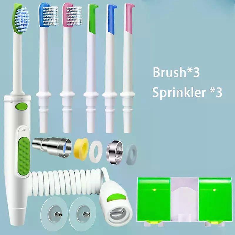 2 In1ポータブル蛇口口頭洗浄器歯ブラシ新しいウォーターフロッサ家庭用歯科用ウォーターピックジェット歯クリーナー電源不要