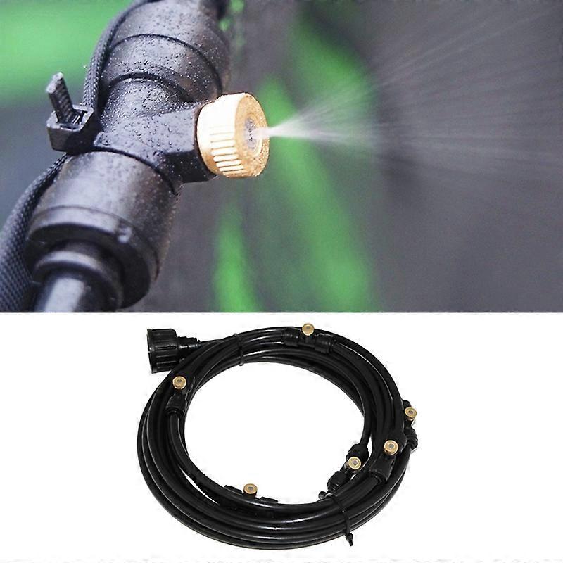 Outdoor Lawn Garden PE Hose Mist Watering Line Misting Cooling System with 16 x Mist Nozzles, Length: 12m