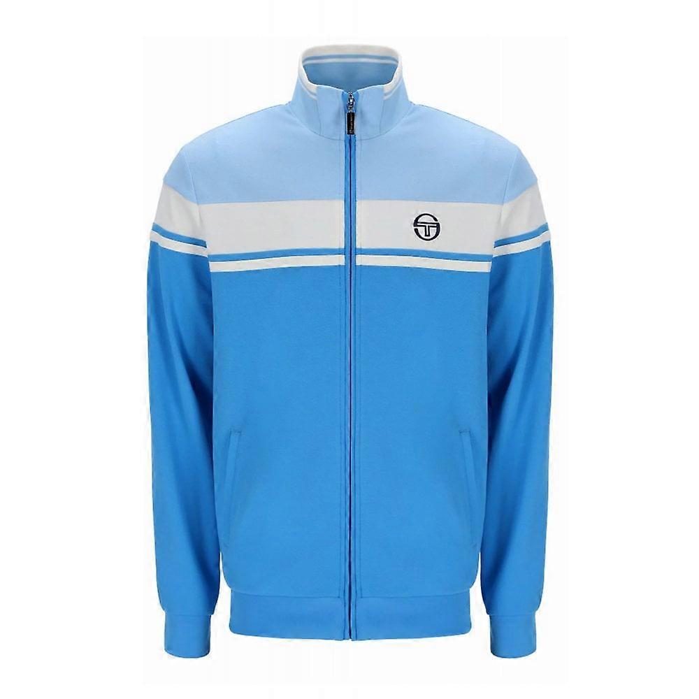 Sergio Tacchini för män | Damarindo 4551-298 Retro Contrast Stripe Track Topp - Azurblå
