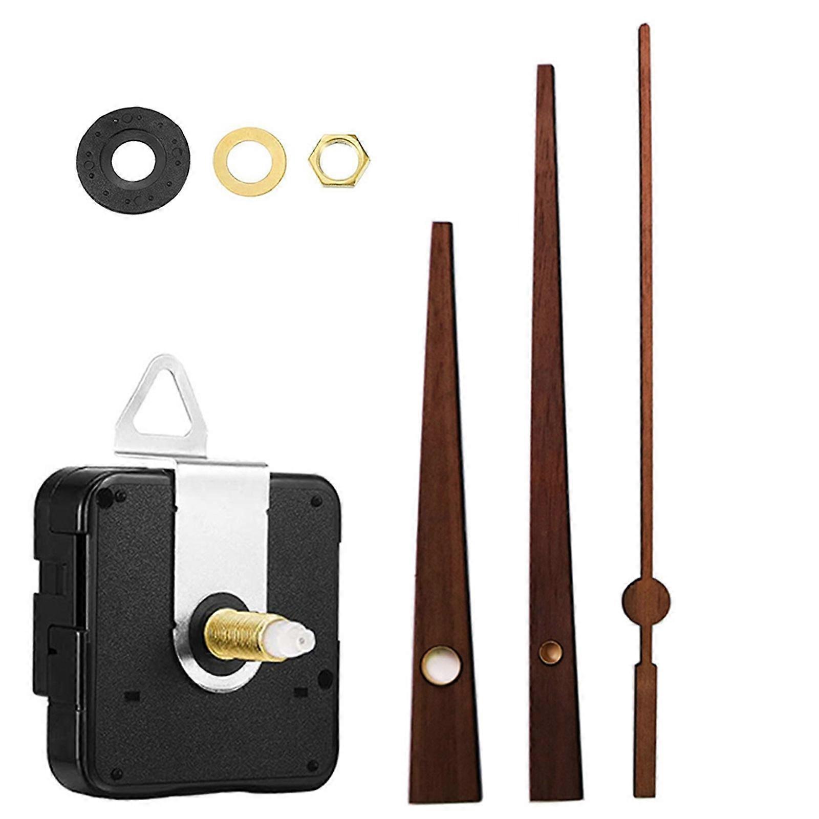 1 Set Quartz Clock Movement Clock Mechanism with Walnut Wood Clock Hands Clock Accessories for Clock Repair Replacement