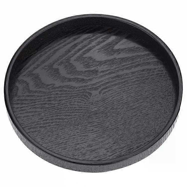 Wooden Tea Tray-Creative Round Solid Wood Storage Tray,21 cm Diameter