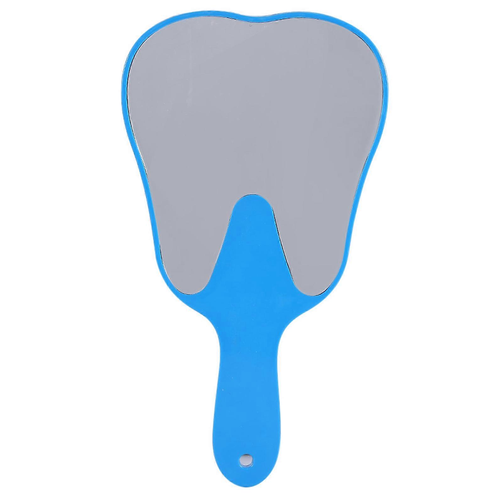 New Fashionable Cute Plastic Handle Dental Care Hand Mirror Tool(Blue)