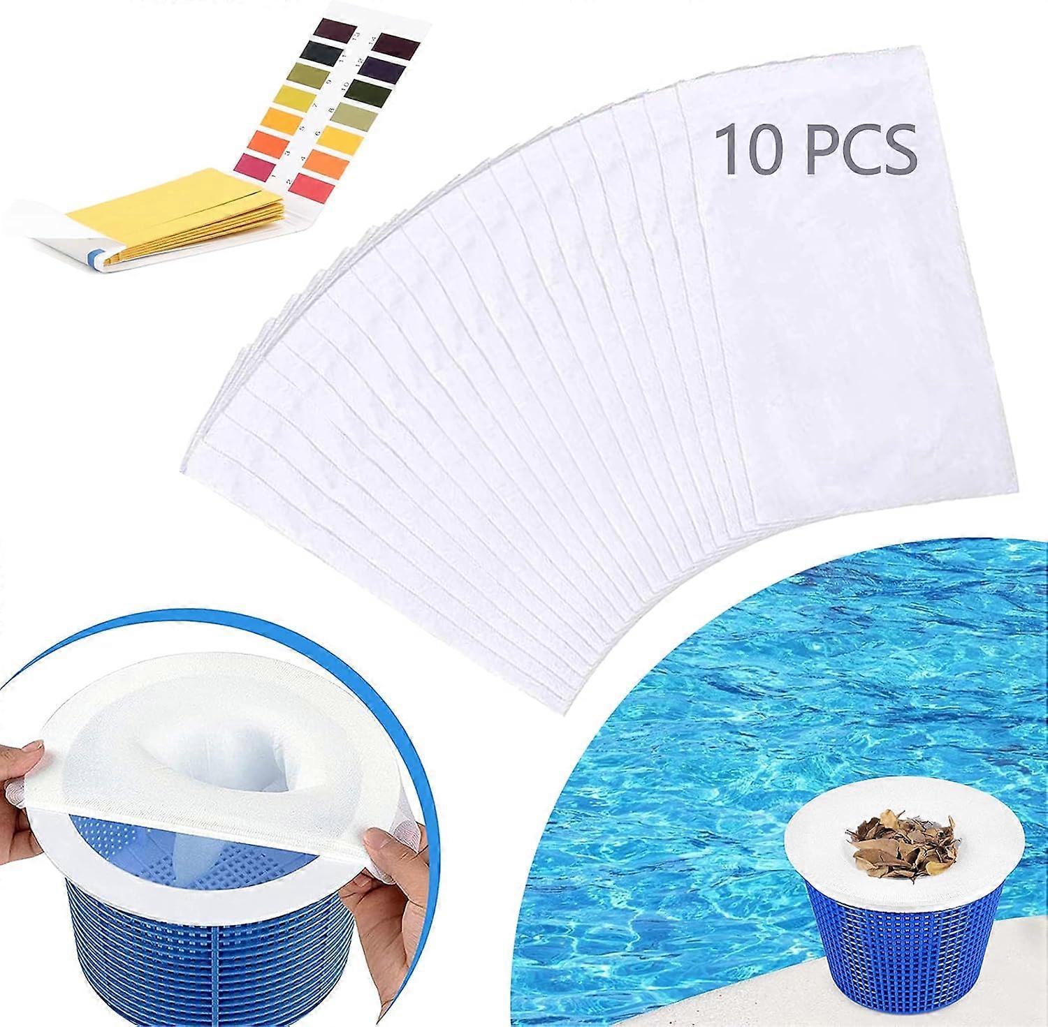 Pool accessories-10pcs skimmer socks + English version ph test paper