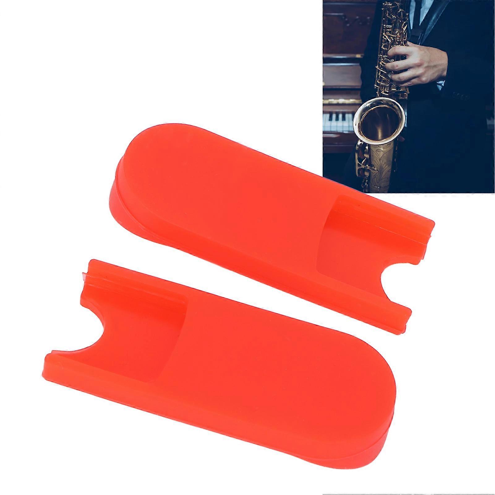 2PCS Saxophone Finger Rest Cushion Thumb Protector with Saddle Wind Instrument AccessoriesRed