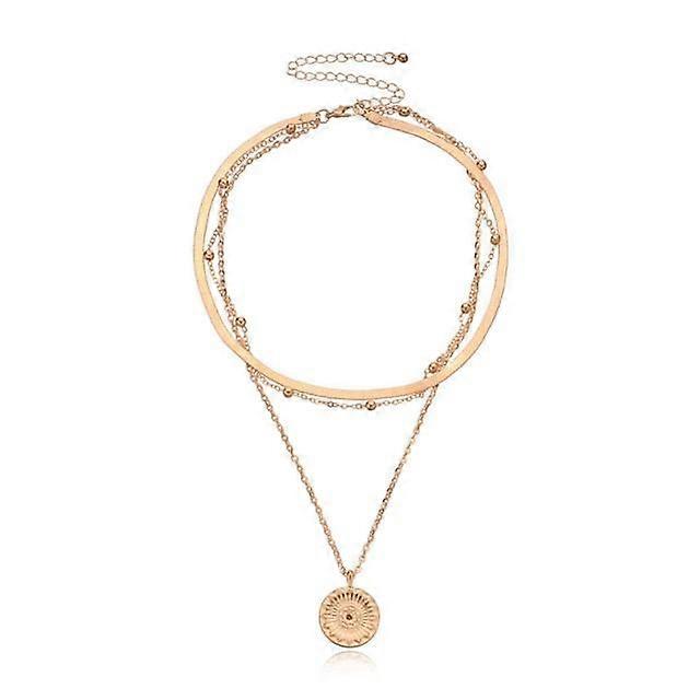 Jednoduchý kovový disk s přívěskem náhrdelník s přívěskem pro párty šperky doplňky pro ženy