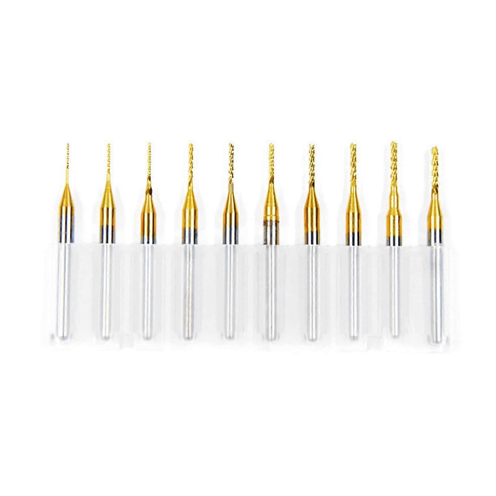 Carbide Milling Cutter 10pcs Long 38mm CNC End Mill Mini Set PCB Carbide Router Bit Kit 0.8 3.175mm