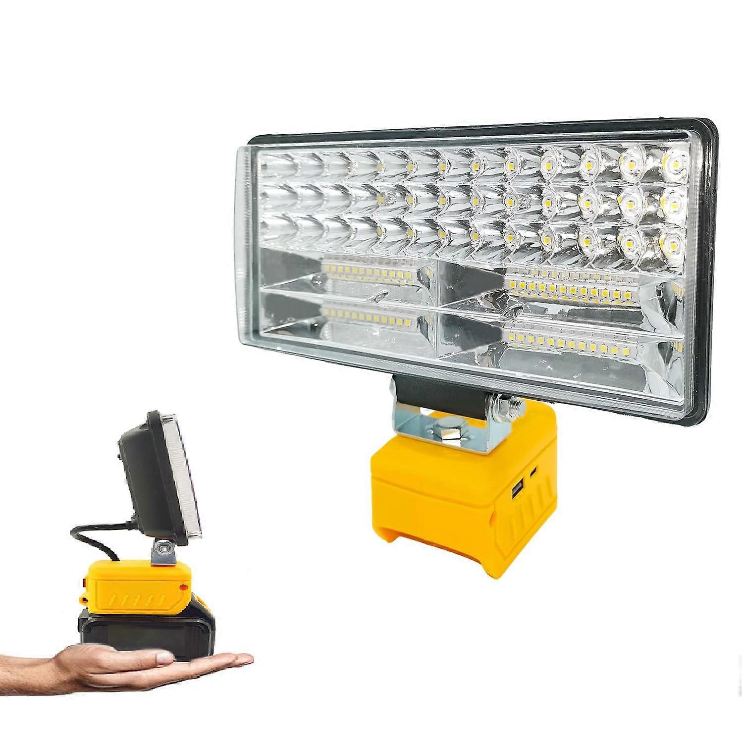 LED Work Light for Dewalt 20V Battery, 90W 9000LM Adjustable Flood Light with 84 Lamp Beads for Construction Use