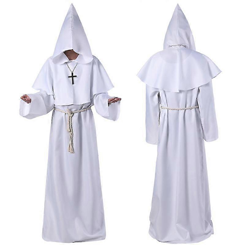 Monk Robe Medieval Renaissance Priest Wizard Cloak Cosplay Costume-e