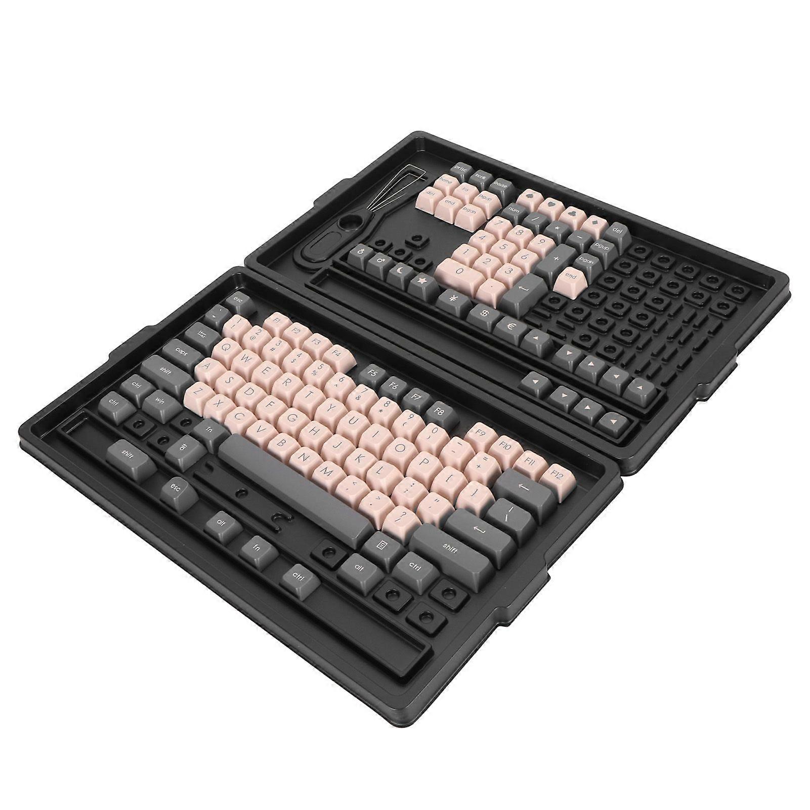 SQCLV 130pcs Keyboard Keycaps Frosted Color Contrasting PBT Light Transmission Mechanical Keyboard Keycap