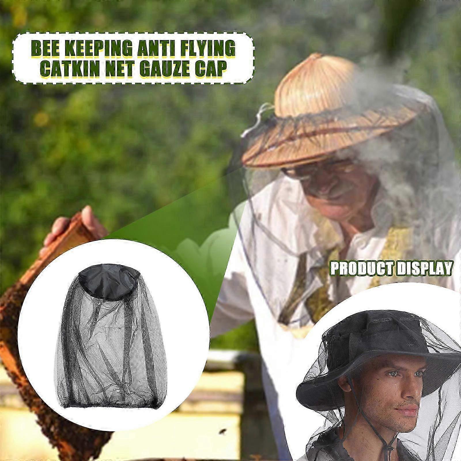 2x Midge Mosquito Head Net Insect Hat Bug Mesh Face Protectors Travel Camping
