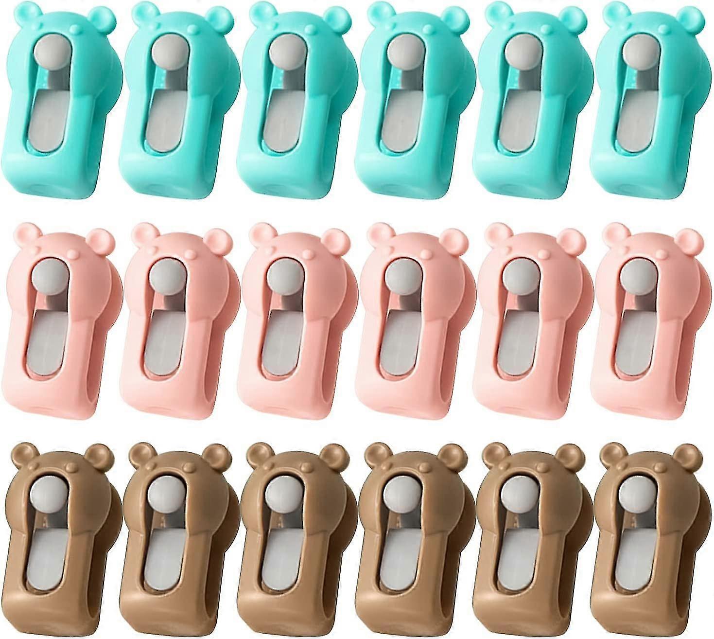 Sheet Clips: 18-Piece, Bear-Shaped, No Pins, Secure