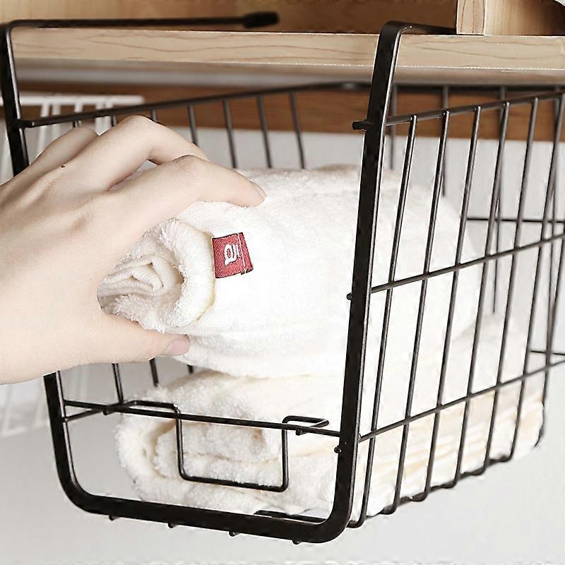 Closet Storage Rack Under The Partition Hanging Basket Storage Basket