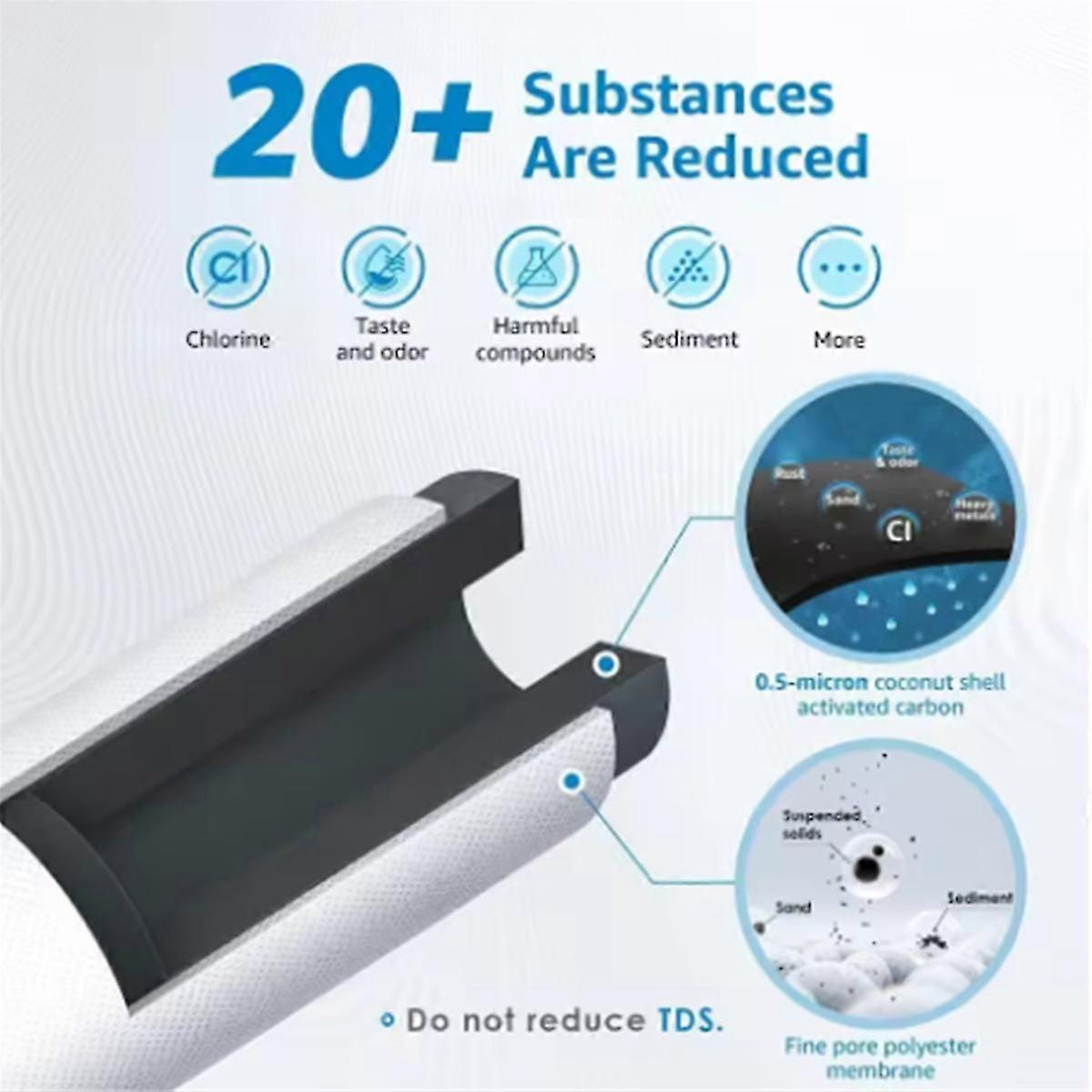 DA29-10105J Inline Water Filter Refrigerator Filter Element Coconut Shell Activated Carbon Rod Filter Element 4 Pcs