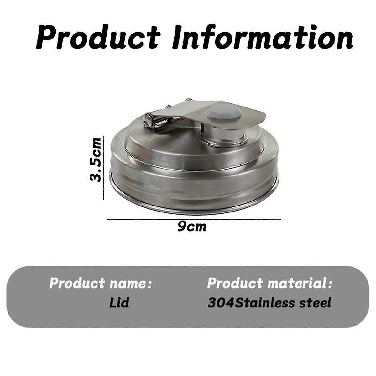 Stainless Steel Wide Mouth Lid Flip-Top Anti-Spill Lid with Handle A