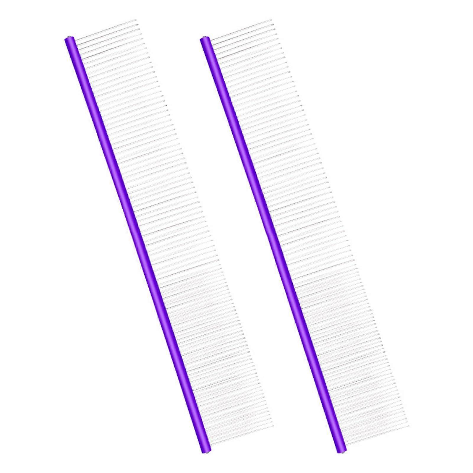 2pcs/Set Cats Comb Open Knot Comb with Sproof Handle Hair Remove Grooming Comb Pet Comb Beauty Dogs Grooming Comb