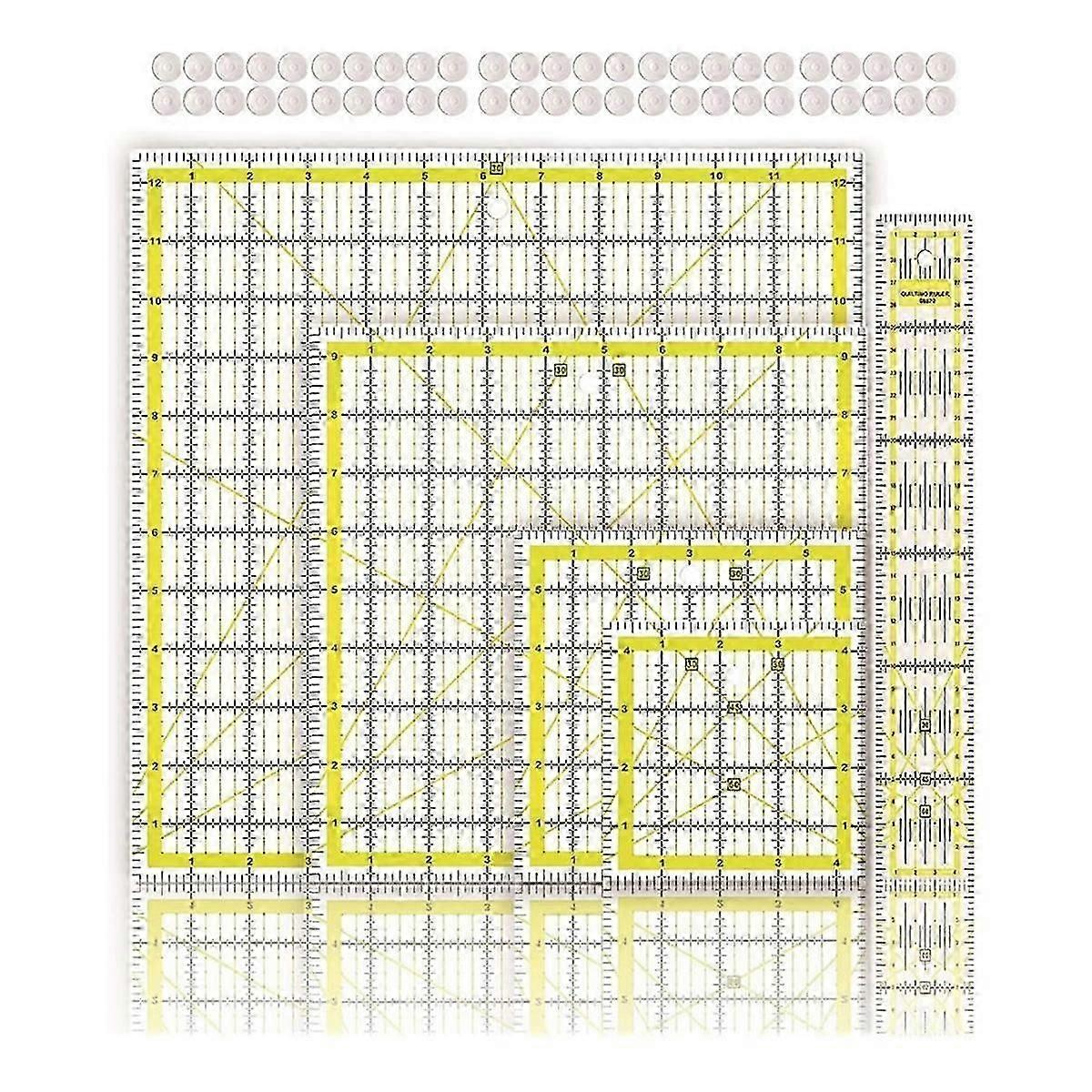Quilting Rulers, Clear Acrylic Square Quilting Templates, Fabric Cutting Ruler for Craft Projects Q
